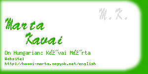 marta kavai business card